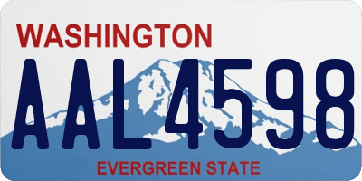 WA license plate AAL4598