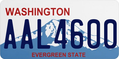 WA license plate AAL4600