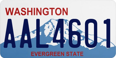 WA license plate AAL4601