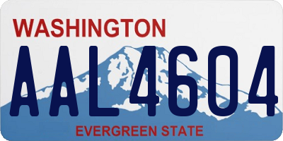 WA license plate AAL4604