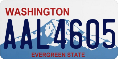 WA license plate AAL4605