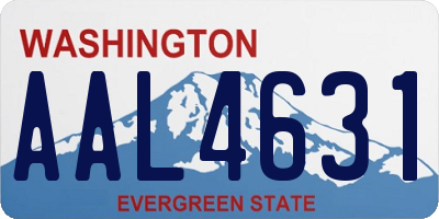 WA license plate AAL4631