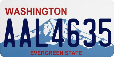 WA license plate AAL4635