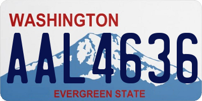 WA license plate AAL4636