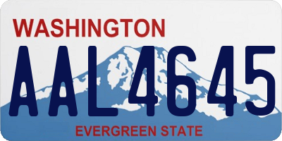 WA license plate AAL4645
