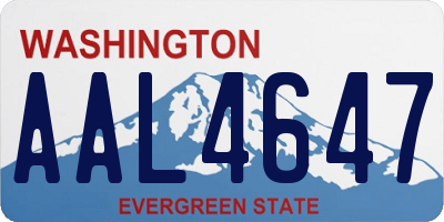 WA license plate AAL4647