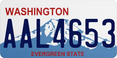 WA license plate AAL4653