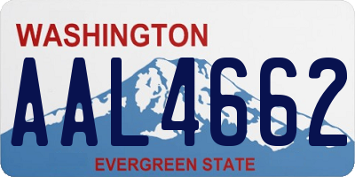 WA license plate AAL4662