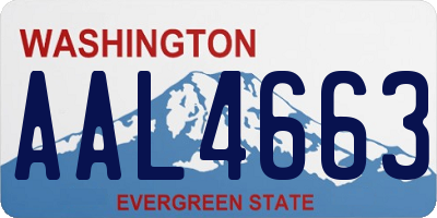 WA license plate AAL4663