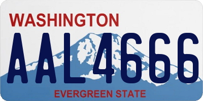 WA license plate AAL4666