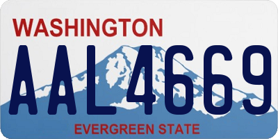 WA license plate AAL4669