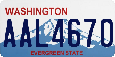 WA license plate AAL4670