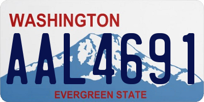 WA license plate AAL4691