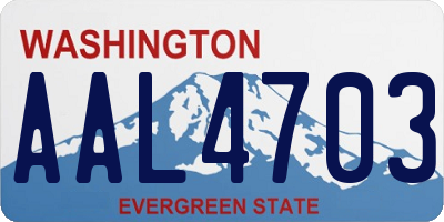WA license plate AAL4703