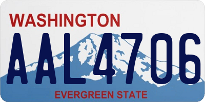 WA license plate AAL4706