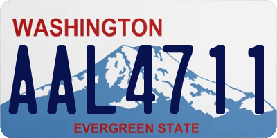 WA license plate AAL4711