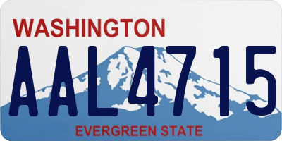 WA license plate AAL4715