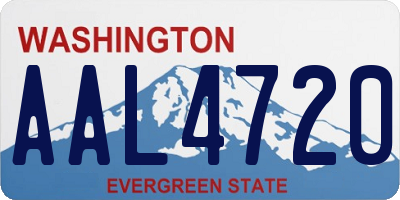 WA license plate AAL4720