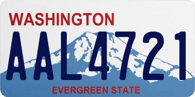 WA license plate AAL4721