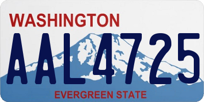 WA license plate AAL4725