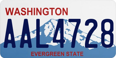 WA license plate AAL4728
