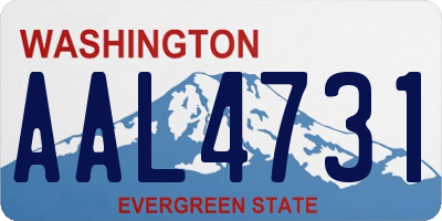 WA license plate AAL4731