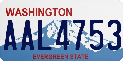 WA license plate AAL4753