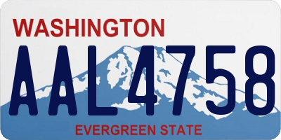 WA license plate AAL4758