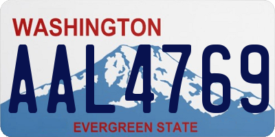 WA license plate AAL4769