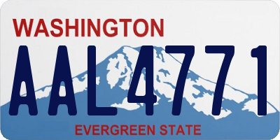 WA license plate AAL4771