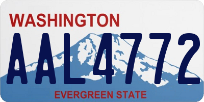 WA license plate AAL4772