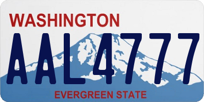 WA license plate AAL4777