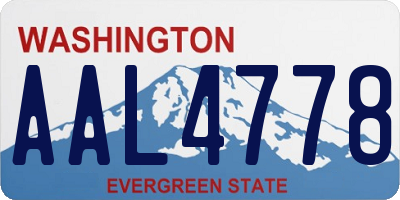 WA license plate AAL4778