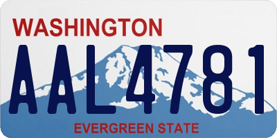WA license plate AAL4781