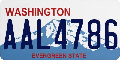 WA license plate AAL4786