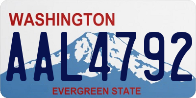 WA license plate AAL4792