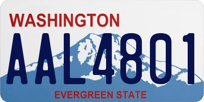 WA license plate AAL4801