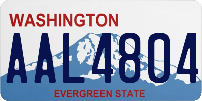 WA license plate AAL4804