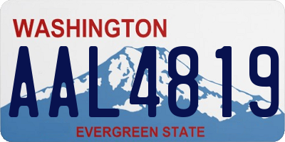 WA license plate AAL4819