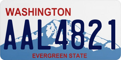 WA license plate AAL4821