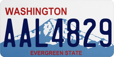 WA license plate AAL4829