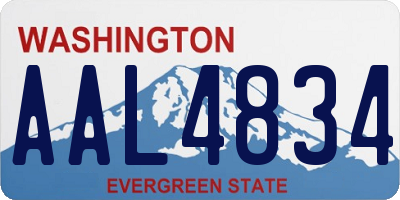 WA license plate AAL4834