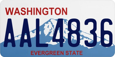 WA license plate AAL4836