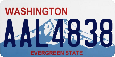 WA license plate AAL4838