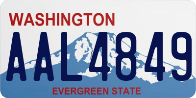 WA license plate AAL4849