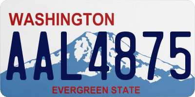 WA license plate AAL4875