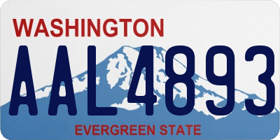 WA license plate AAL4893