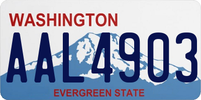 WA license plate AAL4903