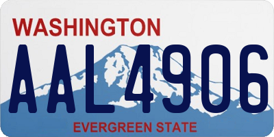 WA license plate AAL4906