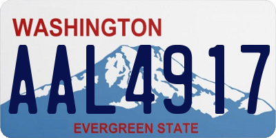 WA license plate AAL4917